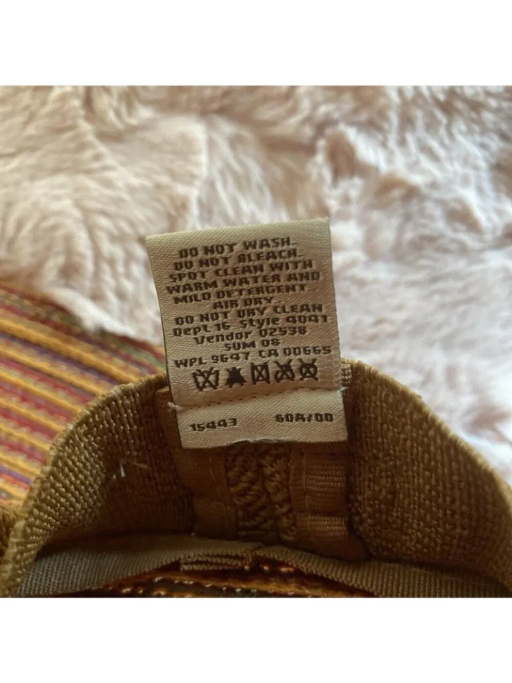 Eddie Bauer Sz M/L Multicolor Striped Straw Bucket Hat